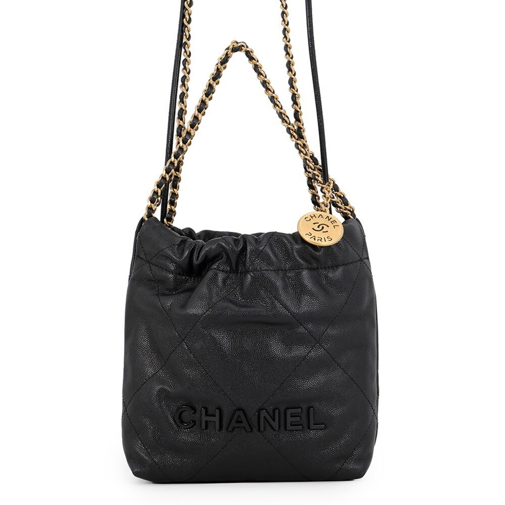 Chanel handbag CHANEL22 Mini Coco Mark Caviar Skin AS3980 CHANEL 2-way should...